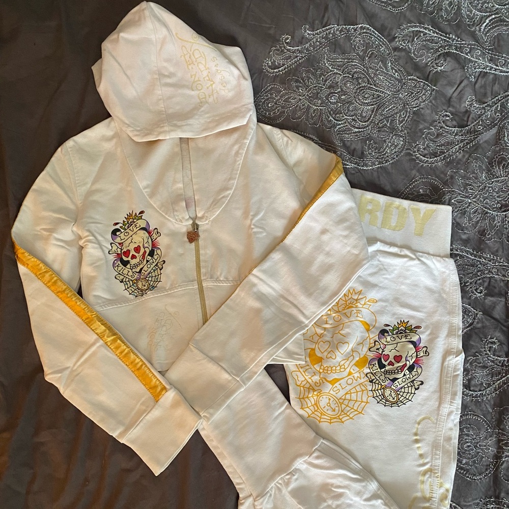 Ed Hardy Tracksuit Set, in perfect condition.